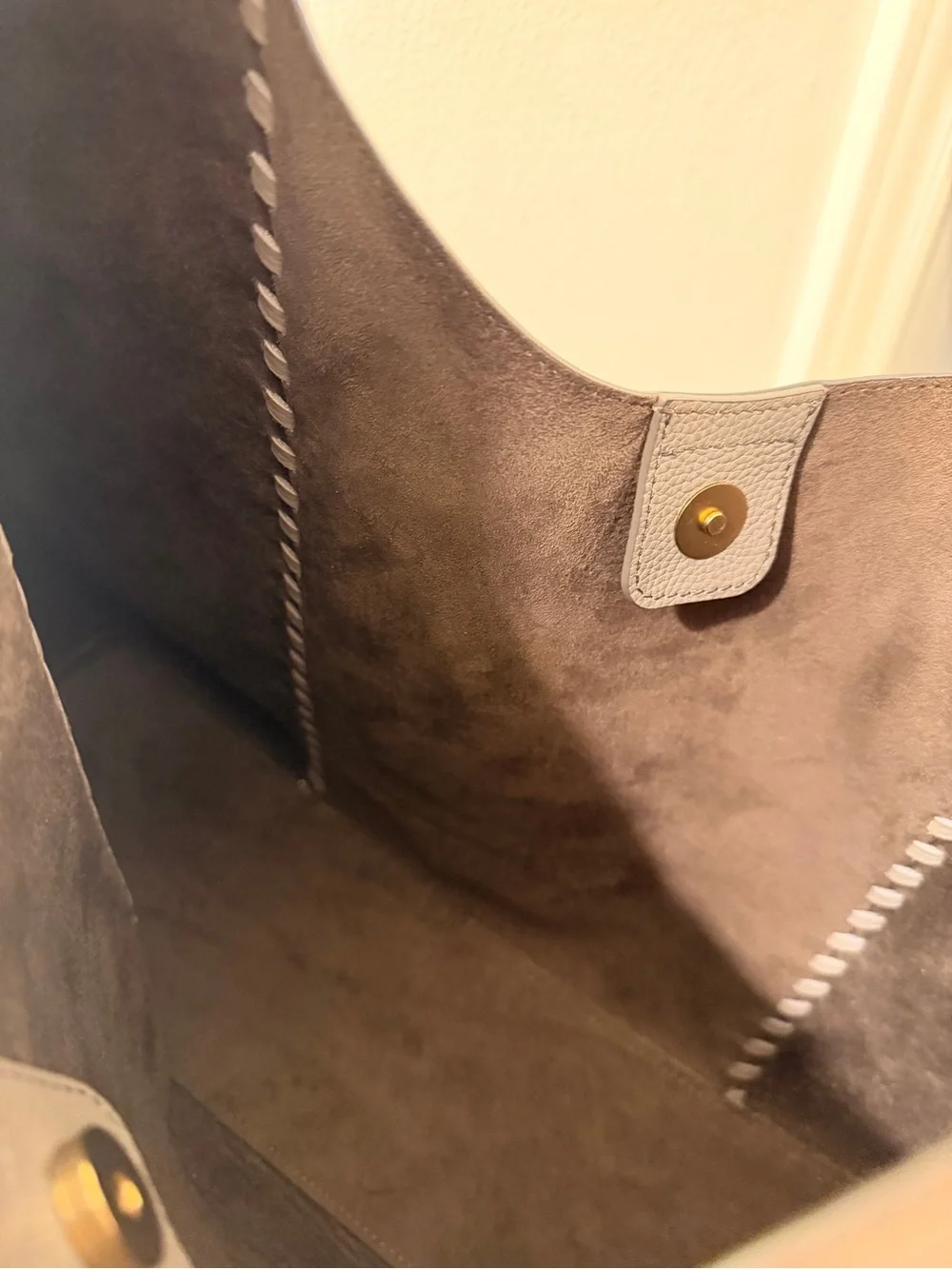 Sam Edelman Sylvia Hobo Bag Taupe Leather Oversized Slouch Shoulder Purse Luxury
